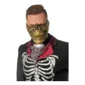 Halvmask Dödskalle Guld - One size
