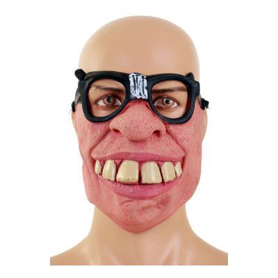 Halvmask Nörd med Glasögon - One size