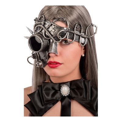 Steampunk Silver Halvmask - One size