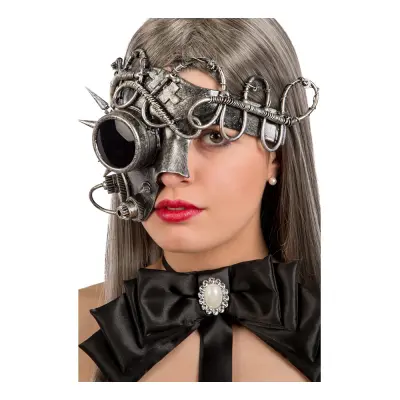 Steampunk Silver Halvmask - One size