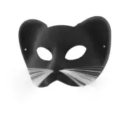 Katt Sammet Halvmask - Svart