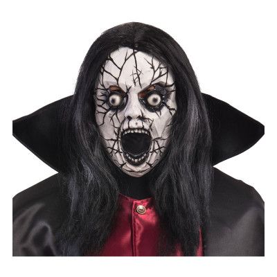 Krackelerad Zombie Mask med Hår - One size