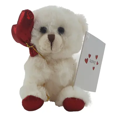 Gosedjur Vit med Hjärta - 13 cm