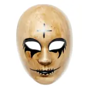 Läskigt Ansikte med Kors Mask Beige