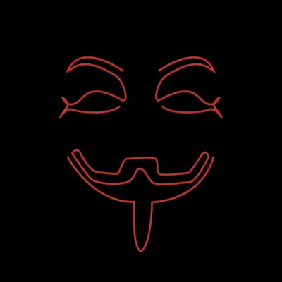 El Wire Anonymous LED Mask - One size