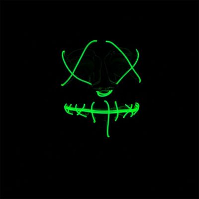 LED Mask Stitches Grön Neon - One size