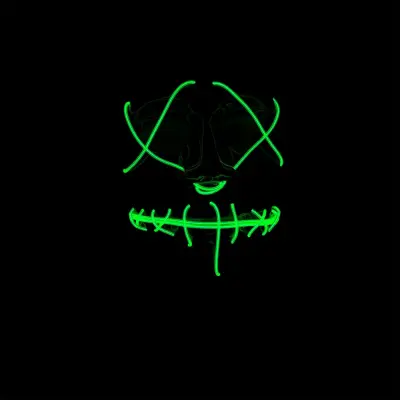 LED Mask Stitches Grön Neon - One size