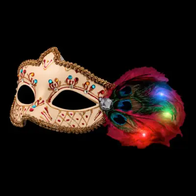 LED Venetiansk Mask Champagne