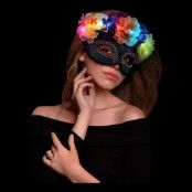 LED Venetiansk Mask med Blommor