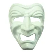 Ledsen Vit Teatermask - One size