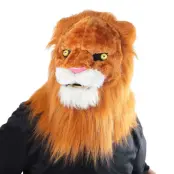 Lejon Mask med Rörlig Mun - One size