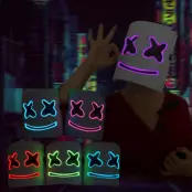 Marshmello El Wire LED Mask - Röd