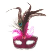 Maskeradmask med Fjädrar - One size