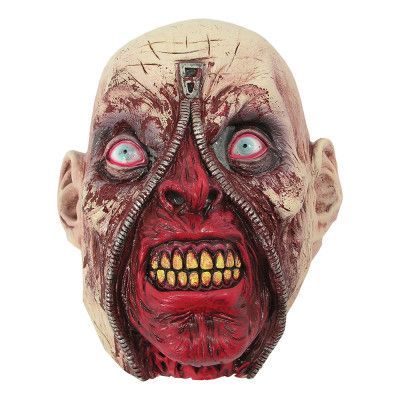 Monster med Dragkedja Latexmask - One size