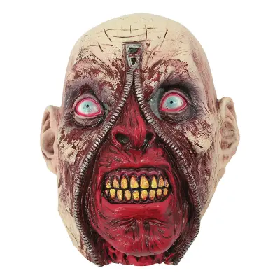 Monster med Dragkedja Latexmask - One size