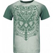 Outer Vision T-shirt - Aztec Mask Tattoo - S M - för Herr - vit/turkos