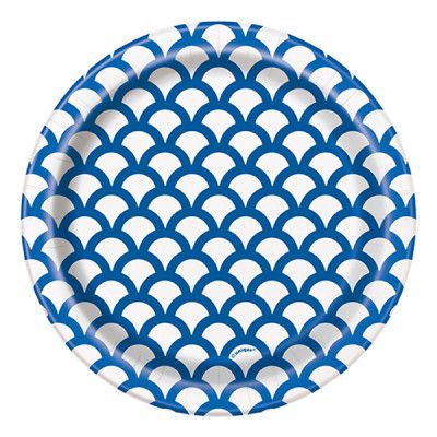 Pappersassietter Snäckskal Blå - 8-pack