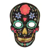 Pappersmask Dia de Los Muertos Svart - 1-pack