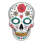 Pappersmask Dia de Los Muertos Vit - 1-pack
