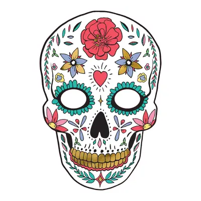 Pappersmask Dia de Los Muertos Vit - 1-pack