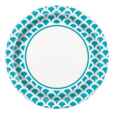 Papperstallrikar Snäckskal Turkos - 8-pack