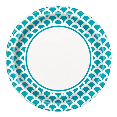 Papperstallrikar Snäckskal Turkos - 8-pack