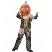 Pumpkin Scarecrow Reaper - Fågelskrämmadräkt med mask för barn