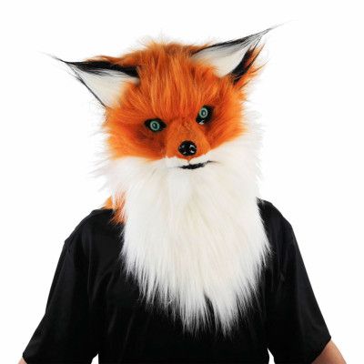 Räv Mask med Rörlig Mun - One size