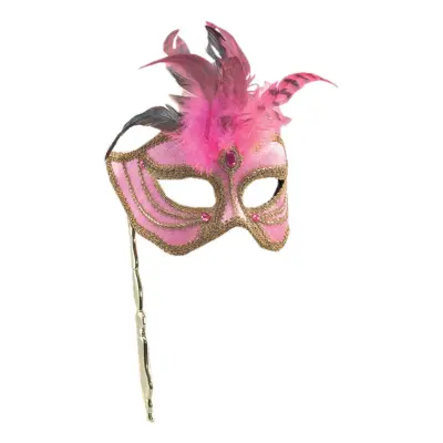 Rosa och Guld Maskeradmask