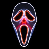 El Wire Scream LED Mask - One size
