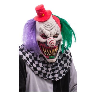 Skräckclown Mask med Hår - One size