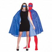 Superhjälte Cape med Mask Blå - One size