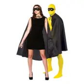 Superhjälte Cape med Mask Svart - One size