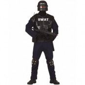 Svart och Blå SWAT utklädnad för Män