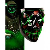 Svart Purge Mask med Grönt LED-Ljus