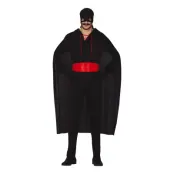 Svartklädd Bandit Maskeraddräkt - Large