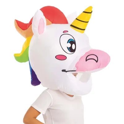 Uppblåsbart Enhörningshuvud Jättemask - One size