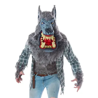 Varulv Ani-Motion Mask Maskeraddräkt - Large/X-Large