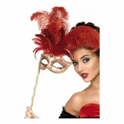 Venetiansk Mask med Fjädrar - One size