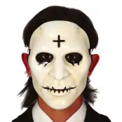 Vit Mask Man med Kors