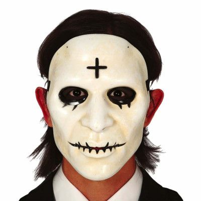 Vit Mask Man med Kors