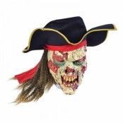 Zombie Pirat Mask med Hår