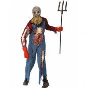 Hillbilly zombiedräkt med mask