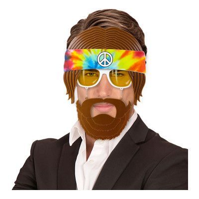 Hippieglasögon med Skägg - One size