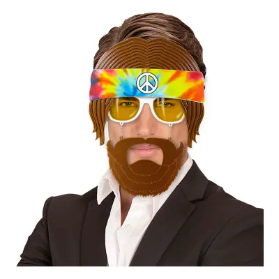 Hippieglasögon med Skägg - One size