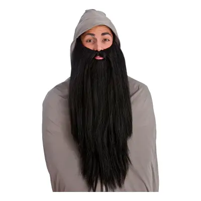 Långt Skägg med Mustasch Svart