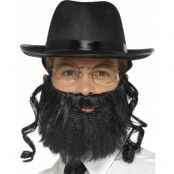 Rabbin Set med Skägg, Glasögon och Hatt med Hår
