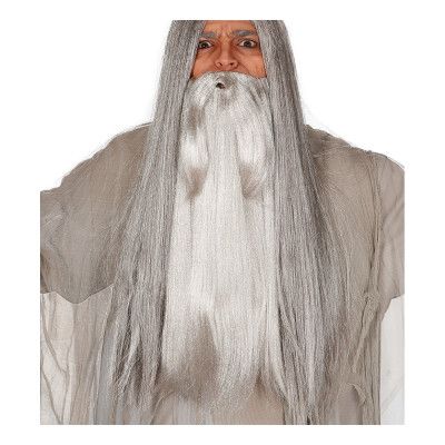 Superlångt Skägg Grått