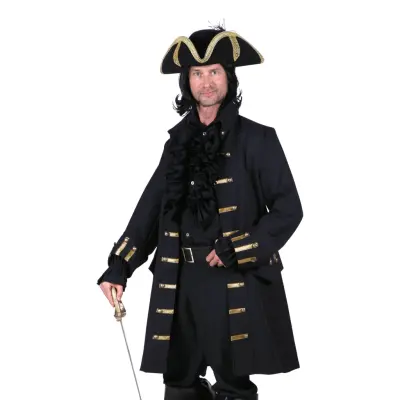 Medeltida Kappa Herr Svart Deluxe - X-Large