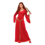 Medeltida Klänning Röd Maskeraddräkt - One size
